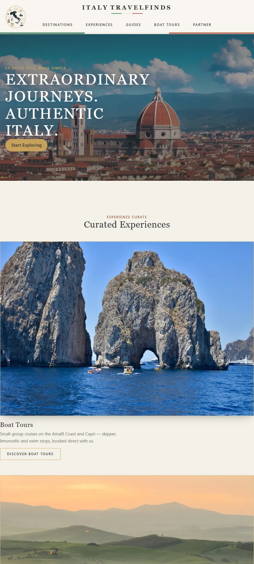 Italy Travel Finds homepage